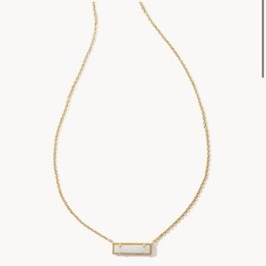 Leanor Gold Short Pendant Necklace in Iridescent Drusy